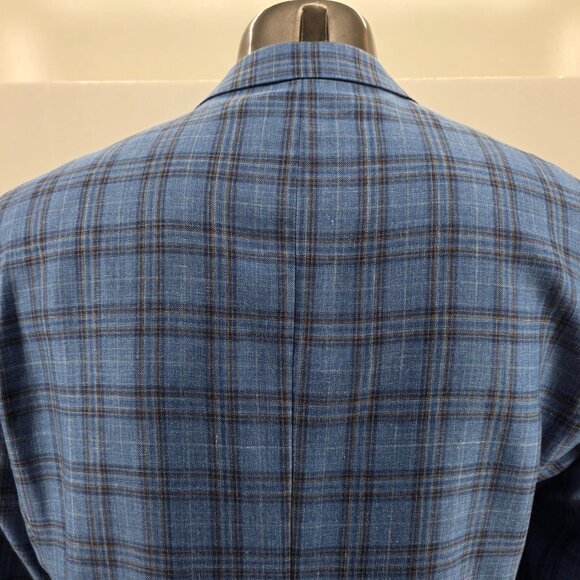 Patrick James Sportcoat 46 R Loro Piana Summertime Plaid Linen Silk Blend Italy - Picture 6 of 13